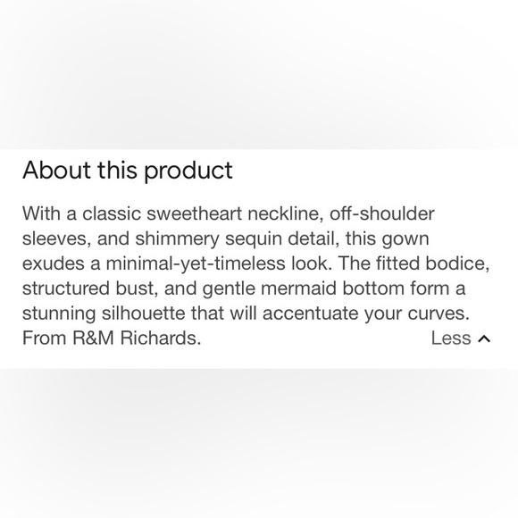 Gorgeous R&M RICHARDS evening gown, size 8. Worn once, in like-new condition. - Picture 13 of 13